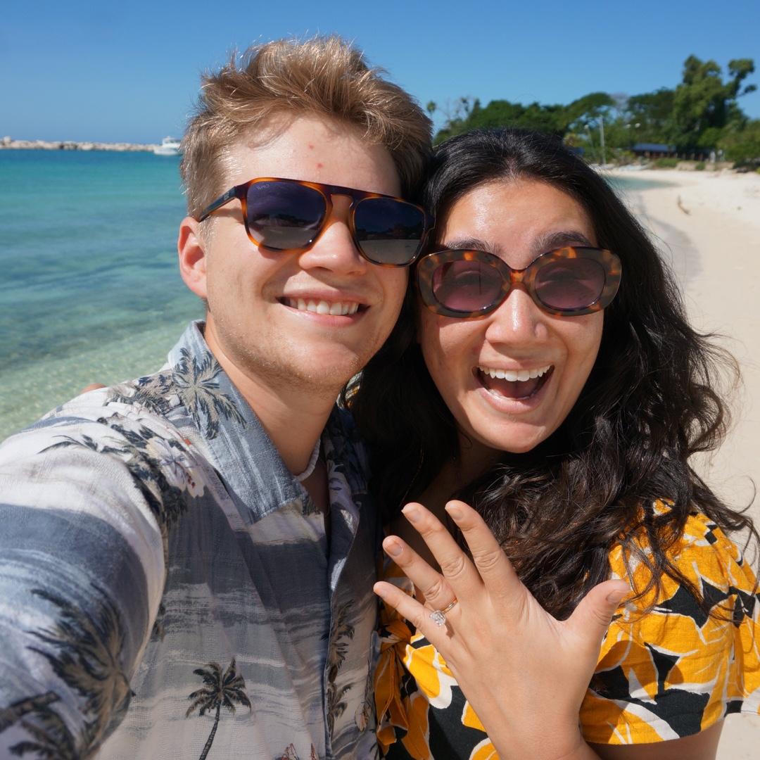 Minutes after we got engaged!