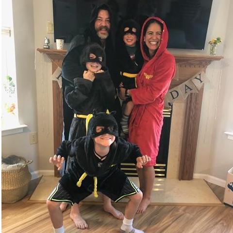 Family superhero robes in full effect