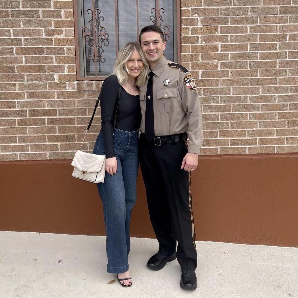 Celebrating Officer Daniels after officially graduating the Travis County academy!
