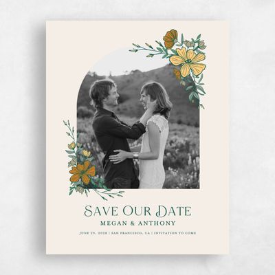 Emerald, Green Wedding Save the Date - Leighton Photo