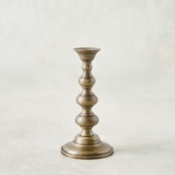 Faris Antiqued Brass Candleholder - Small