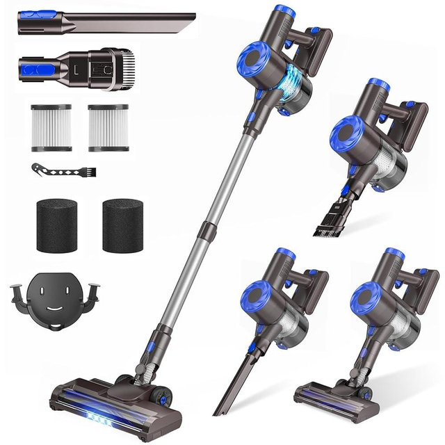 AIRDIYA Cordless Vacuum Cleaner, Upgraded 40Kpa Stick Vacuum Cleaners for Home, 8 in 1 Lightweight with Self-Standing, 1.5L Dust Cup & Anti-tangle, Rechargeable Vacuum for Hard Floors Carpets Pet Hair