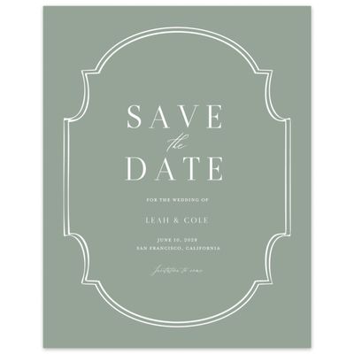 Sage, Green Wedding Digital Save the Date - Alpino Portrait