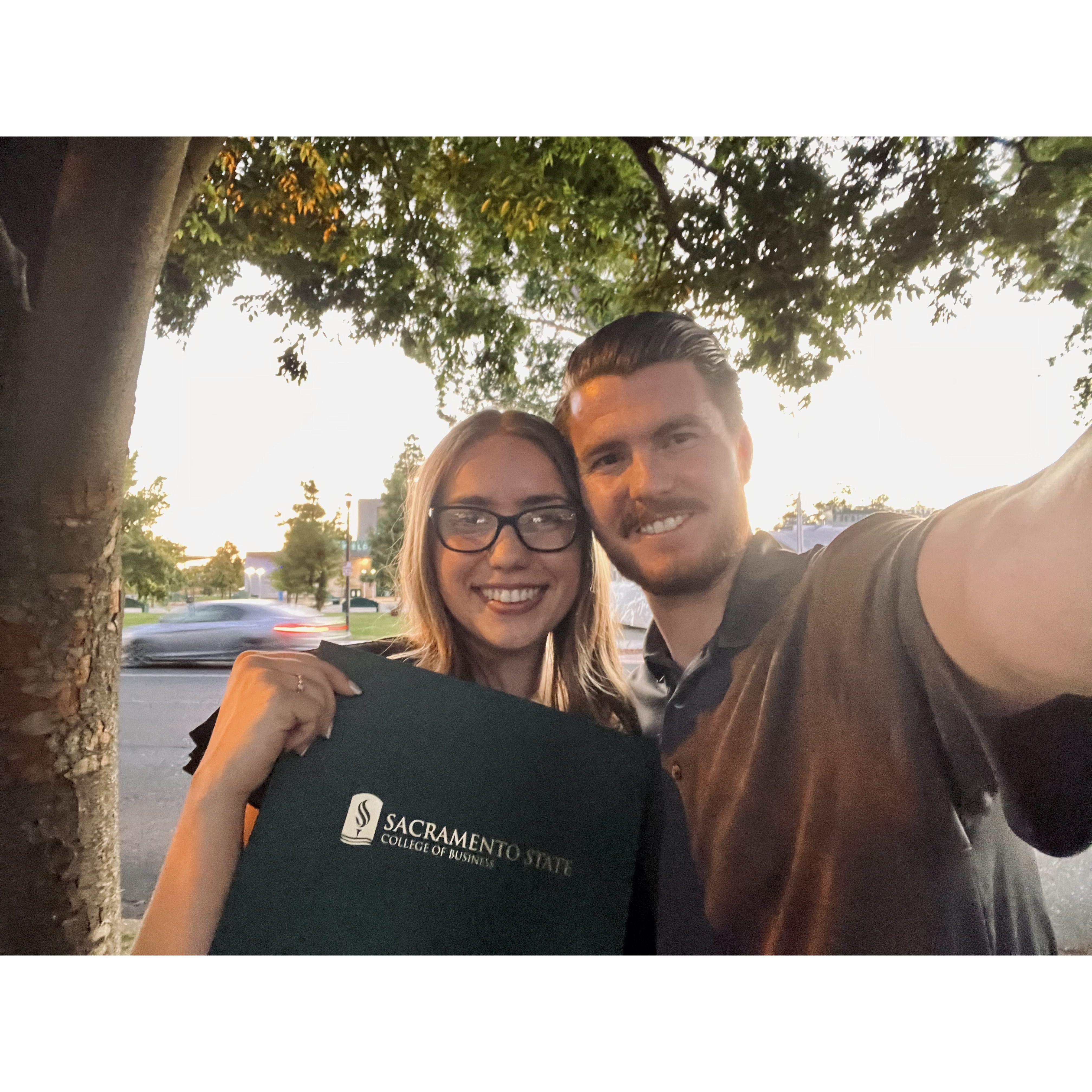 Pam receiving a scholarship. September 2024