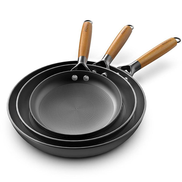 imarku Non Stick Frying Pans - 8&10&12 Inch Frying Pan Nonstick Professional Cast Iron Skillet Dishwasher Safe Nonstick Frying Pan Set, Detachable Handle, Christmas Gifts
