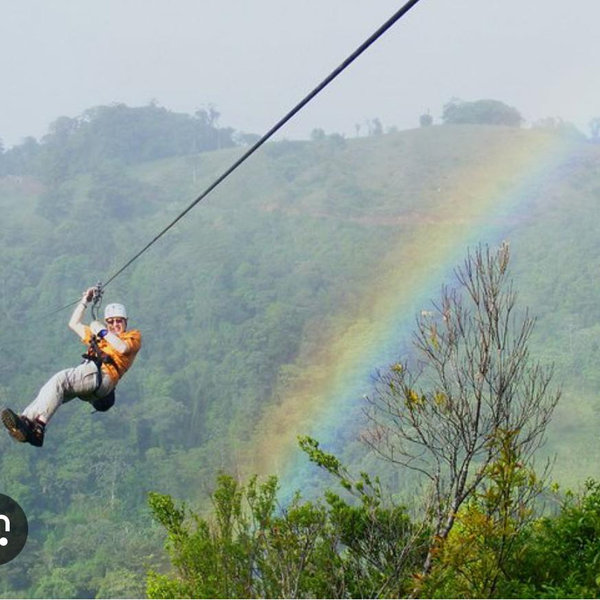 Zip lining on honeymoon