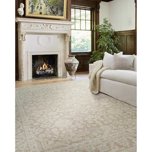 Livabliss x Nabela Noor Home Maan Traditional Medallion Area Rug, 7'10" x 10',Oatmeal/Mustard