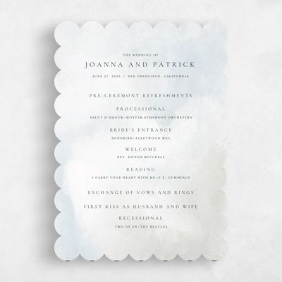 Green Scalloped Wedding Program - Carroway