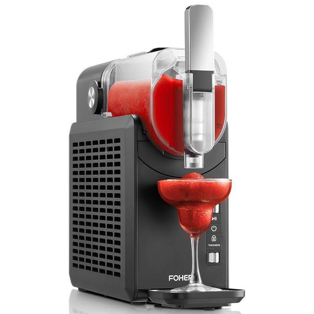 Slushie Machine, No Ice Needed, FOHERE Slushy Machine for Home with Self-Cleaning Function, Professional Frozen Margarita Machine, 5 Preset Programs, Frozen Margaritas, Frappés, Milkshake, and More