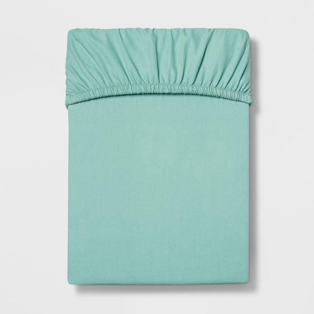 King 300 Thread Count Ultra Soft Fitted Sheet Set Aqua - Threshold™