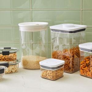KORALLVIPPA Dry food jar with lid, set of 6 - clear