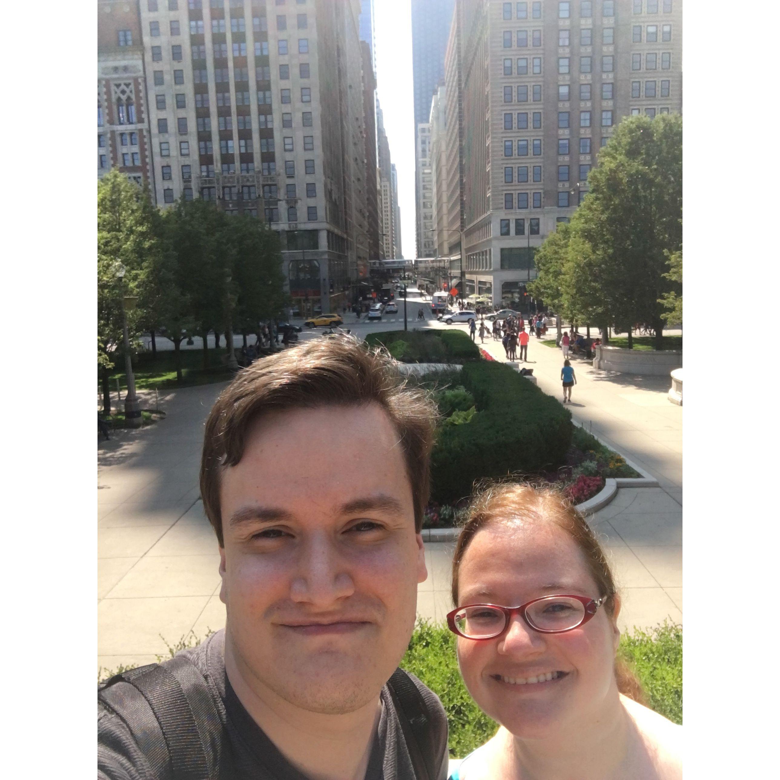 Selfie of the couple in Chicago.