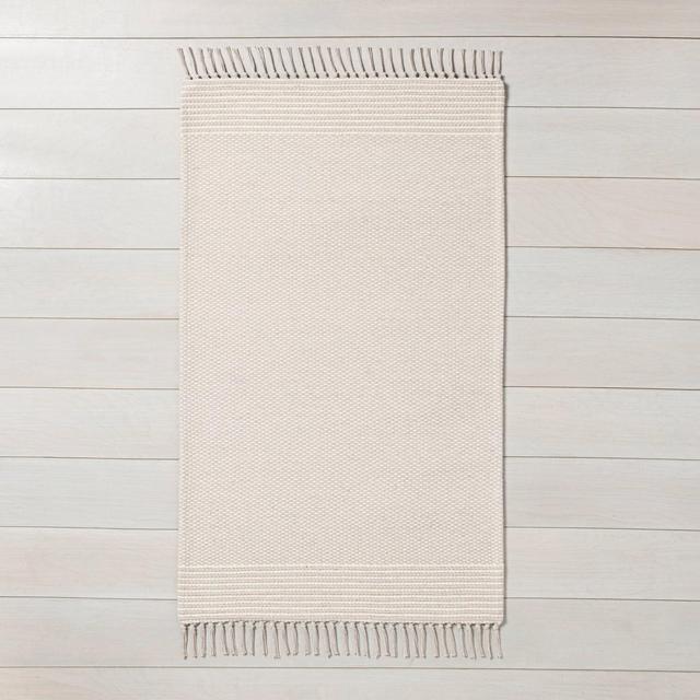 2' x 3' Textured Border Stripe Area Rug Twilight Taupe / Sour Cream - Hearth & Hand™ with Magnolia
