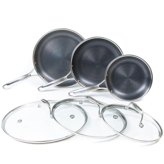6pc HexClad Hybrid Cookware Set w/ Lids