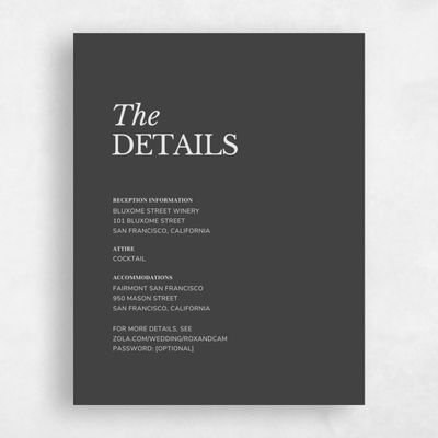 Dark Charcoal, Grey Wedding Enclosure - Jaramillo