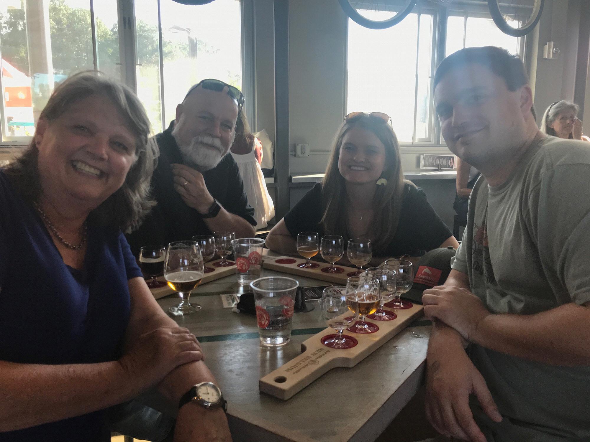 Enjoying the New Belgium Brewery in Asheville, NC with family