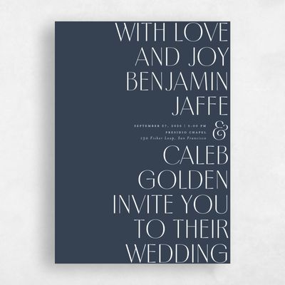 Blue Wedding Invitation - Mendoza Type