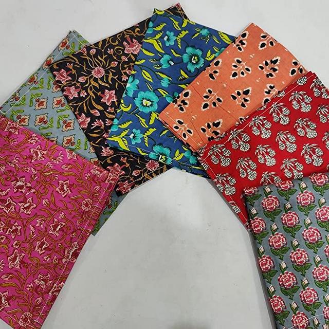 10 Pc Mix Lot Napkin Hand Block Print Napkin 100% Cotton Napkin Handmade 16x16 Inch Jaipuri Printed Dining Table Cloth, Multicolor