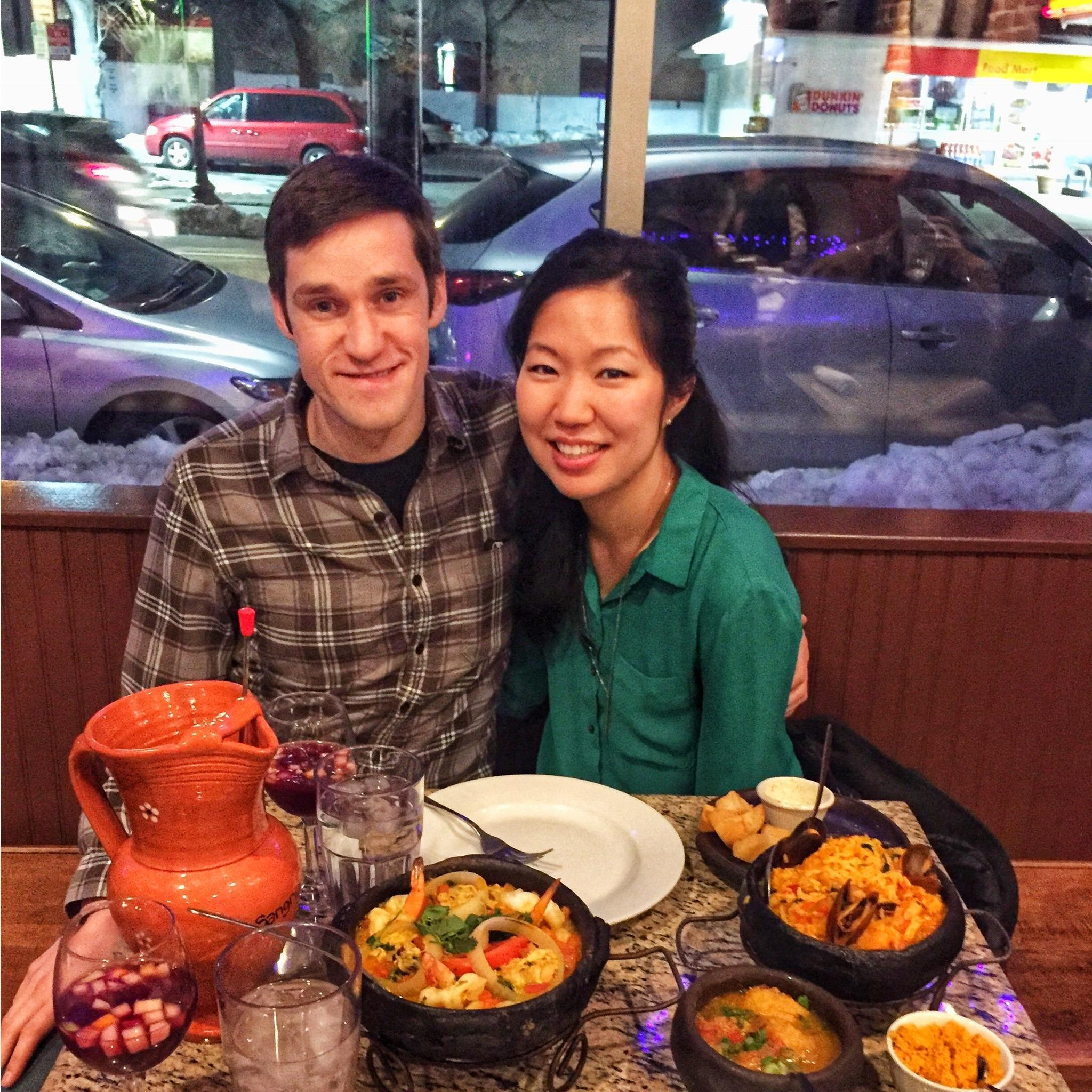 Cambridge, MA. Celebrating one year of dating at one of our favorite restaurants, Muqueca.