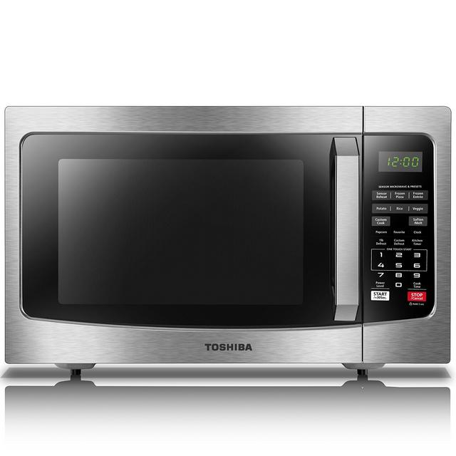 Toshiba EM131A5C-SS Microwave Oven with Smart Sensor, Easy Clean Interior, ECO Mode and Sound On/Off, 1.2 Cu Ft, Stainless Steel