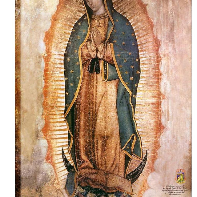 Mexico Our Lady of Guadalupe Portrait Canvas Wall Art Decor Religious Catholic Poster Prints Picture for Altar Living Room Bedroom Decoration,Lamina enmarcada de Nuestra Señora de Guadalupe