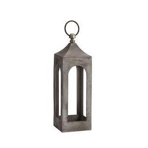 Caleb Lantern - White Weathered, Small