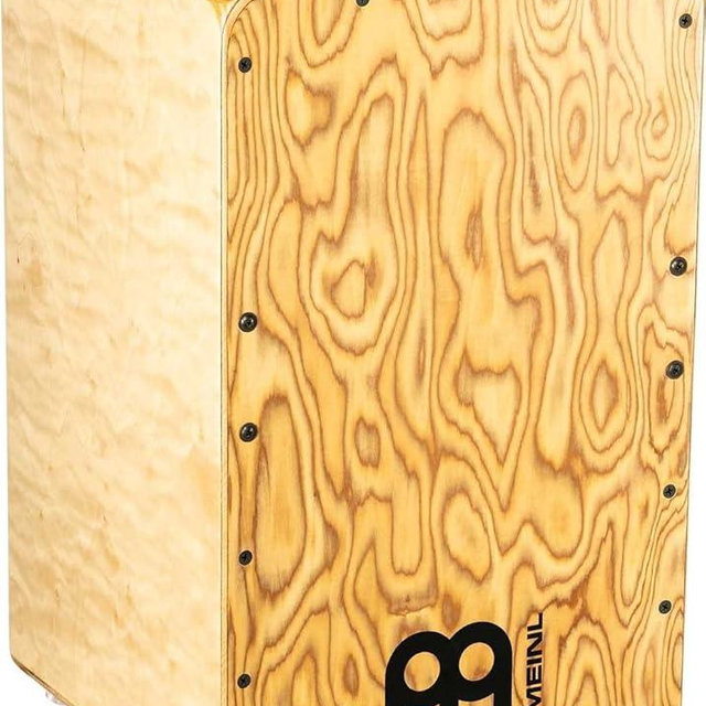 Meinl Cajon Box Drum with Internal Strings for Snare Effect - NOT MADE IN CHINA - Makah-Burl Frontplate / Baltic Birch Body, Woodcraft Professional, 2-YEAR WARRANTY (WCP100MB)