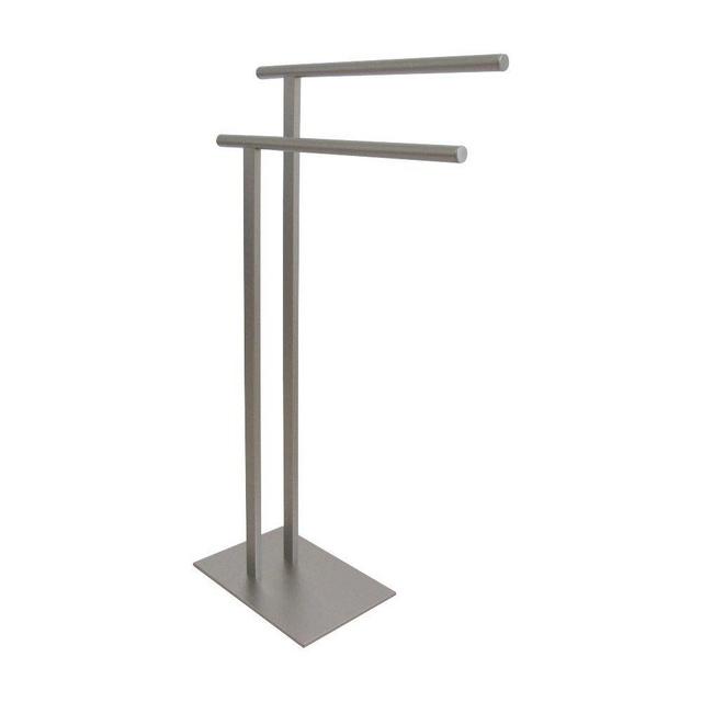 Kingston Brass SCC6038 Edenscape Double L Shape Pedestal Towel Holder, Brushed Nickel