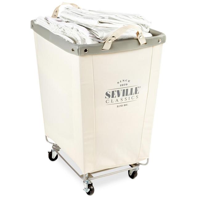 Seville Classics Commercial Grade Heavy-Duty Extra-Large Canvas Wheeled Laundry Hamper