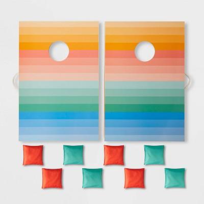 2' x 3' Wood Bean Bag Toss Ombre Stripes - Sun Squad™