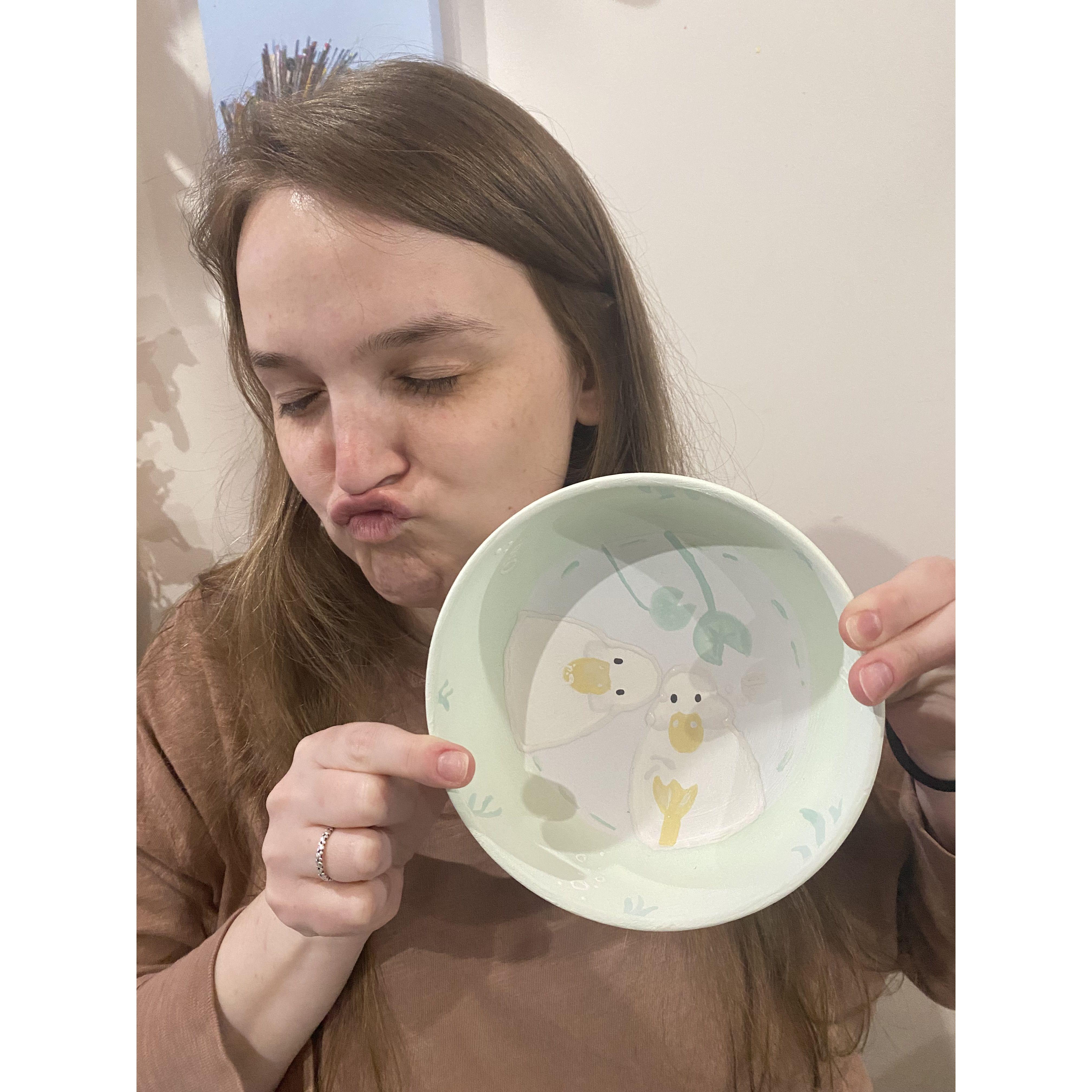 April 2024 - Pottery painting for Valery's birthday