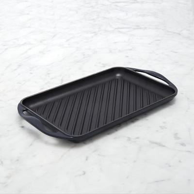 Le Creuset Cast-Iron Rectangular Skinny Grill, Matte Navy