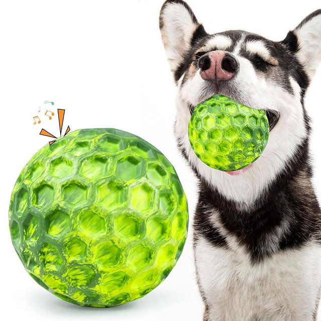 ZRIFAQESW Squeaky Dog Toys for Aggressive Chewers, Indestructible Dog Balls for Aggressive Chewers, Squeaky Balls for Dogs, Interactive Toys for Large Dogs to Relax