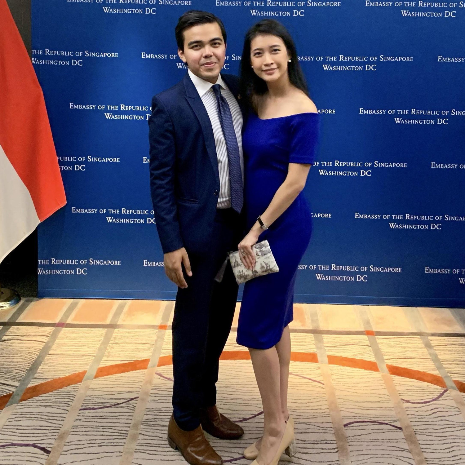Exactly a year after our first date, Embassy of the Republic of Singapore, September 2019.