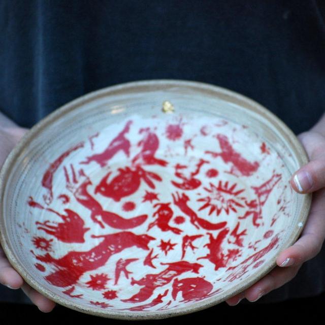 Pasta bowl, Ceramic dinner plates, red fox...