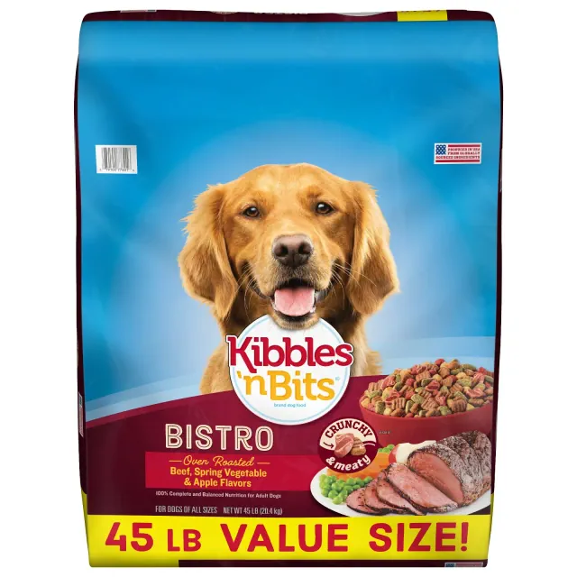 Kibbles 'n Bits Bistro Oven Roasted Beef Flavor with Vegetable and Apple Dry Dog Food - 45lbs