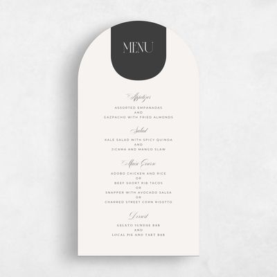 Beige Arch Wedding Menu - Dempsey