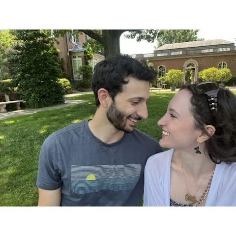 In Dumbarton Oaks garden - nearby our wedding reception. We recommend our guests check it out :)
