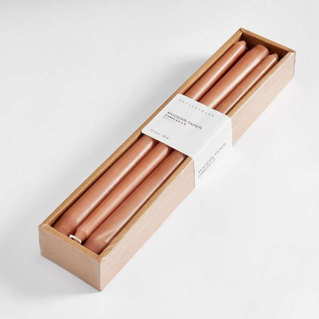 Taper Candles, Set of 6 - Rosewood