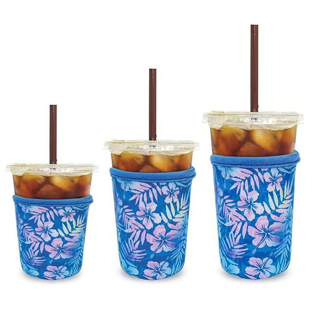 SLEILIN 3 Pack Coffee Sleeves for Iced or Hot Drinks Reusable Neoprene Insulator Sleeve for Coffee Cups Compatible with Starbucks Dunkin Coffee and More