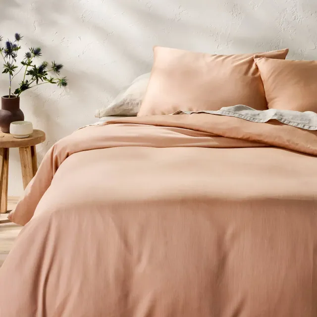 King Rayon from Bamboo Duvet Set Light Adobe Clay - Casaluna™