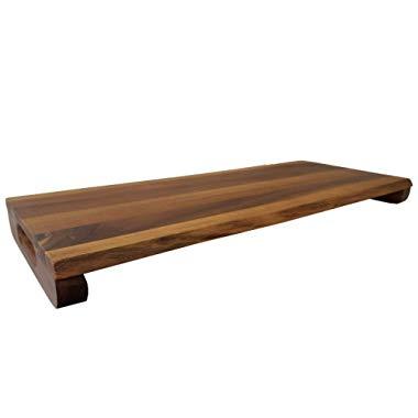 Denmark Tools for Cooks Artisanal Acacia Serving Collection- Wood Cutting Chopping Board Platter Tray, Large 24" Rectangular Reversible Chooping/Serving Board