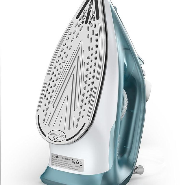 Steam Iron for Clothes - 1500W Iron with Ceramic Coated Soleplate, Rapid Heating, Self-Cleaning, Auto-Off, 11.84oz Water Tank, Precise Thermostat, Home Use Green