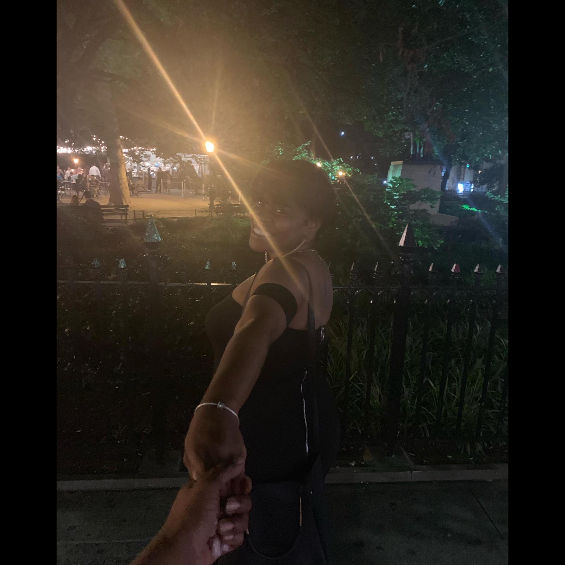 Date night walk in the park before dining at Serra by Berira