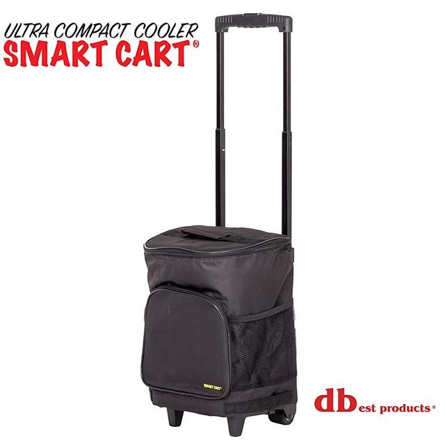 dbest products Ultra Compact Cooler Smart Cart, Black Insulated Collapsible Rolling Tailgate BBQ Beach Summer