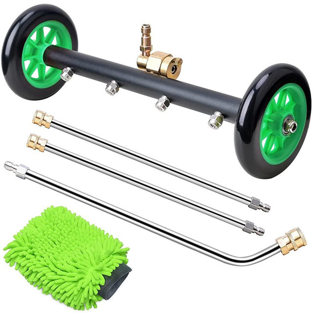 4000PSI Pressure Washer Undercarriage Cleaner Water Broom, Undercarriage Power Washer Attachment w/Extension Rods - Undercarriage Sprayer 16 Inch
