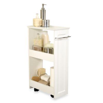 Zenna Home® Rolling Storage Bath Shelves in White
