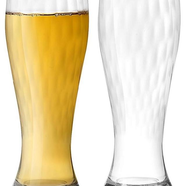 GLASKEY Premium Beer Glasses Set of 2, 15.5oz Beer Pint Glasses with Thread of Screw,Craft Wheat Beer Glass,Pilsner Glasses,IPA Bar Glasses,Classic Beer Cups,Great Gift Idea
