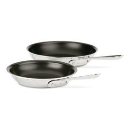 D3 Stainless 3-Ply Bonded Cookware, Nonstick 2 Piece Fry Pan Set, 8 & 10 inch
