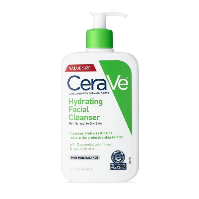 CeraVe Hydrating Face Wash for Normal to Dry Skin with Hyaluronic Acid + Ceramides and Glycerin - 16 fl oz